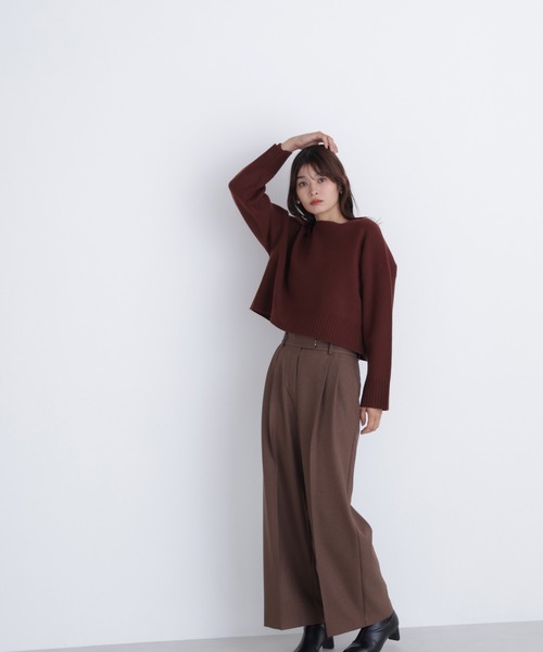 NATURAL BEAUTY BASIC（ナチュラルビューティーベーシック）の「◇【ちょうど、いい服】着れば納得！名品ジャガードニット（ニット/セーター・レディース・チャコールグレー/オフホワイト/ブルー/ダークブラウン・FREE）」の16枚目の写真