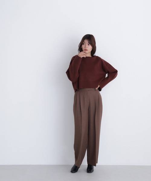 NATURAL BEAUTY BASIC（ナチュラルビューティーベーシック）の「◇【ちょうど、いい服】着れば納得！名品ジャガードニット（ニット/セーター・レディース・チャコールグレー/オフホワイト/ブルー/ダークブラウン・FREE）」の17枚目の写真