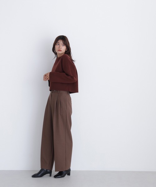 NATURAL BEAUTY BASIC（ナチュラルビューティーベーシック）の「◇【ちょうど、いい服】着れば納得！名品ジャガードニット（ニット/セーター・レディース・チャコールグレー/オフホワイト/ブルー/ダークブラウン・FREE）」の19枚目の写真