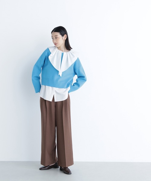 NATURAL BEAUTY BASIC（ナチュラルビューティーベーシック）の「◇【ちょうど、いい服】着れば納得！名品ジャガードニット（ニット/セーター・レディース・チャコールグレー/オフホワイト/ブルー/ダークブラウン・FREE）」の20枚目の写真