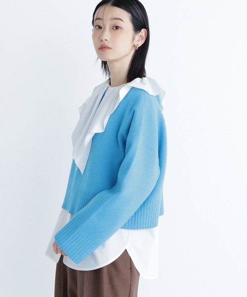 NATURAL BEAUTY BASIC（ナチュラルビューティーベーシック）の「◇【ちょうど、いい服】着れば納得！名品ジャガードニット（ニット/セーター・レディース・チャコールグレー/オフホワイト/ブルー/ダークブラウン・FREE）」の21枚目の写真