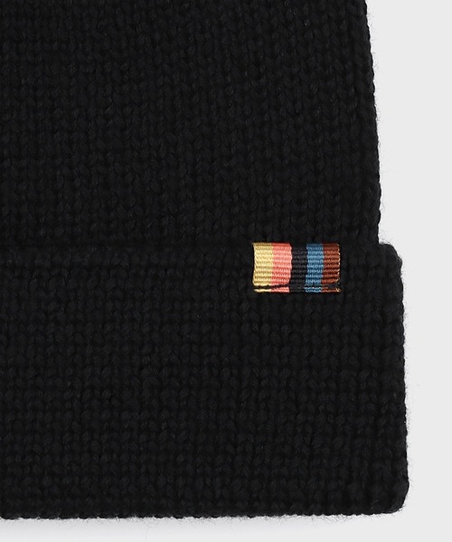Paul Smith(ポールスミス)の「“Artist Stripe Tab” ニットキャップ【250310 ATBEA】(ニットキャップ/ビーニー・メンズ・ブラック/ネイビー/ダークグレー・FREE)」の4枚目の写真
