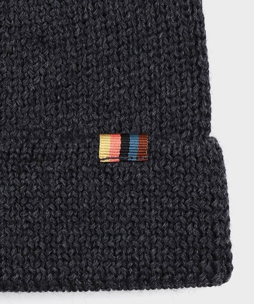 Paul Smith(ポールスミス)の「“Artist Stripe Tab” ニットキャップ【250310 ATBEA】(ニットキャップ/ビーニー・メンズ・ブラック/ネイビー/ダークグレー・FREE)」の5枚目の写真