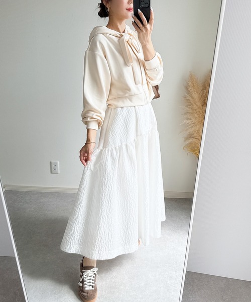 &. NOSTALGIA(アンドドットノスタルジア)の「【ZOZO限定】ビッグリボンパーカー(パーカー・レディース・グレー/アイボリー・M)」の3枚目の写真