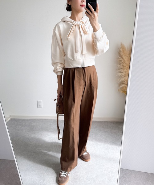 &. NOSTALGIA(アンドドットノスタルジア)の「【ZOZO限定】ビッグリボンパーカー(パーカー・レディース・グレー/アイボリー・M)」の13枚目の写真