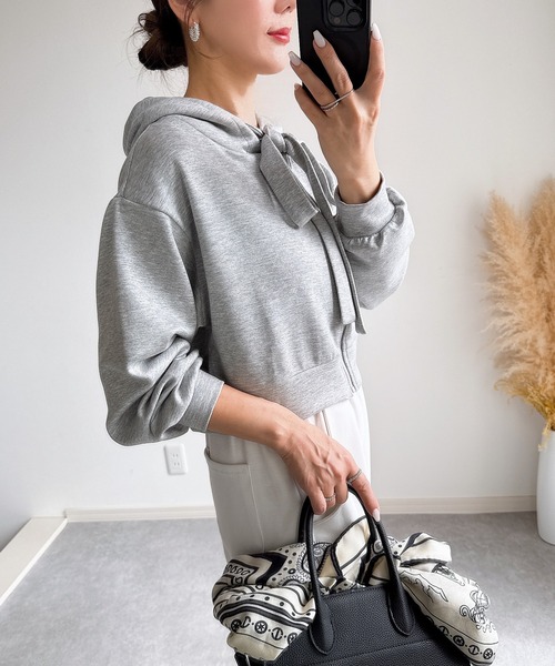 &. NOSTALGIA(アンドドットノスタルジア)の「【ZOZO限定】ビッグリボンパーカー(パーカー・レディース・グレー/アイボリー・M)」の16枚目の写真