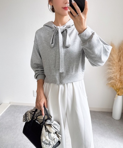 &. NOSTALGIA(アンドドットノスタルジア)の「【ZOZO限定】ビッグリボンパーカー(パーカー・レディース・グレー/アイボリー・M)」の19枚目の写真