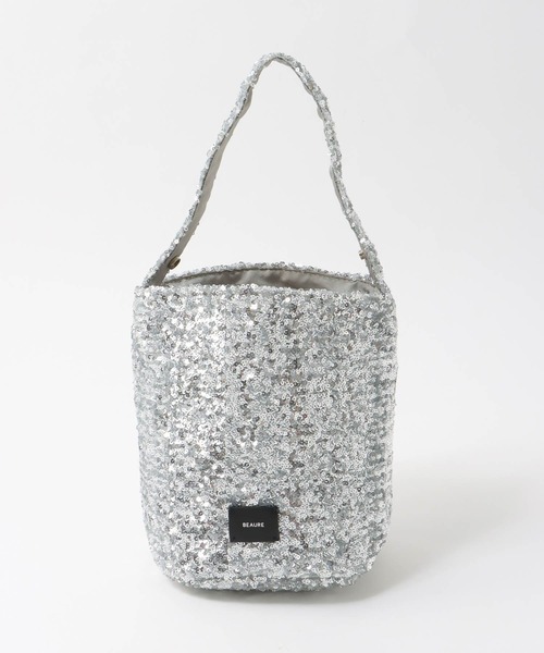 Jines（ジネス）の「スパンコール バケツ型ワンショルダ―バッグ【BEAURE/ビュレ】（トートバッグ・レディース・シルバー/ブラック・フリー）」の11枚目の写真