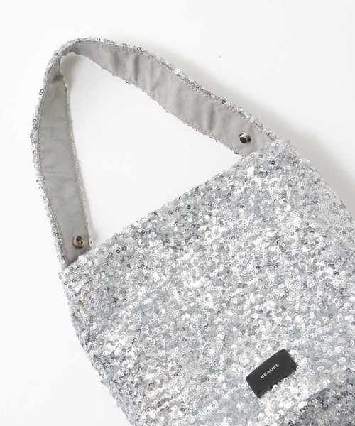 Jines（ジネス）の「スパンコール バケツ型ワンショルダ―バッグ【BEAURE/ビュレ】（トートバッグ・レディース・シルバー/ブラック・フリー）」の19枚目の写真