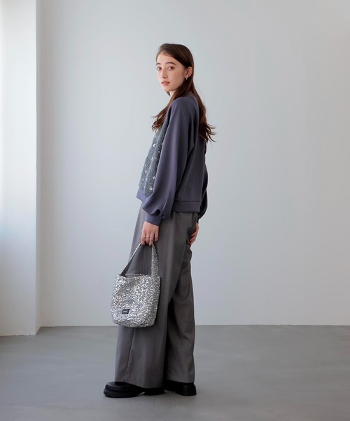 Jines（ジネス）の「スパンコール バケツ型ワンショルダ―バッグ【BEAURE/ビュレ】（トートバッグ・レディース・シルバー/ブラック・フリー）」の9枚目の写真