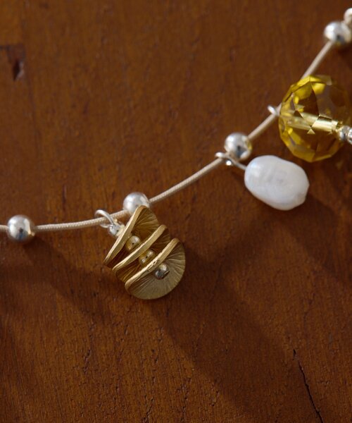 ear PAPILLONNER（イアパピヨネ）の「《インフルエンサーuchida企画》天然石スライドロープネックレス（ネックレス・レディース・アイボリー/モカ・FREE）」の4枚目の写真