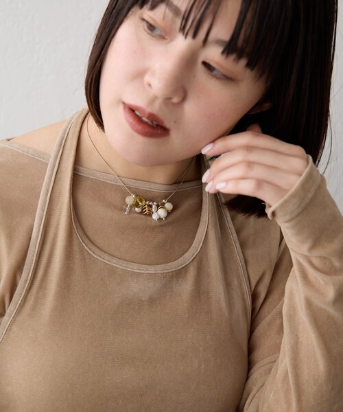 ear PAPILLONNER（イアパピヨネ）の「《インフルエンサーuchida企画》天然石スライドロープネックレス（ネックレス・レディース・アイボリー/モカ・FREE）」の12枚目の写真
