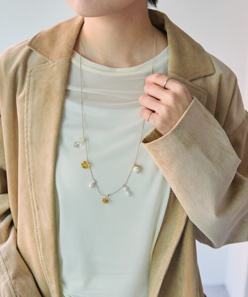 ear PAPILLONNER（イアパピヨネ）の「《インフルエンサーuchida企画》天然石スライドロープネックレス（ネックレス・レディース・アイボリー/モカ・FREE）」の14枚目の写真
