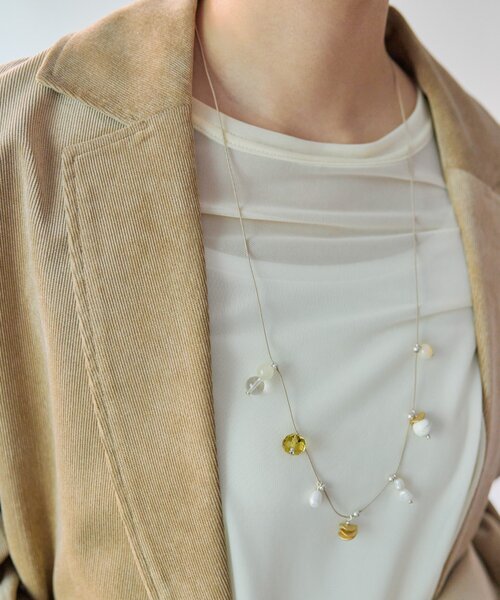 ear PAPILLONNER（イアパピヨネ）の「《インフルエンサーuchida企画》天然石スライドロープネックレス（ネックレス・レディース・アイボリー/モカ・FREE）」の15枚目の写真