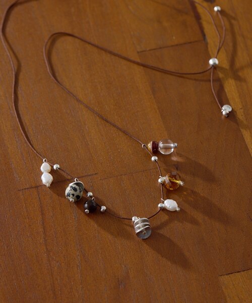 ear PAPILLONNER（イアパピヨネ）の「《インフルエンサーuchida企画》天然石スライドロープネックレス（ネックレス・レディース・アイボリー/モカ・FREE）」の20枚目の写真