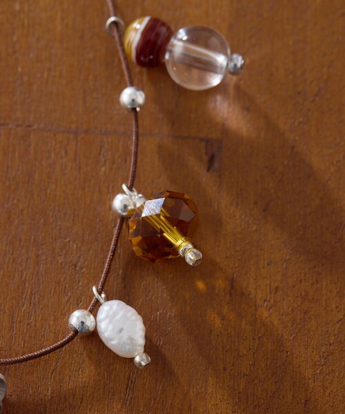 ear PAPILLONNER（イアパピヨネ）の「《インフルエンサーuchida企画》天然石スライドロープネックレス（ネックレス・レディース・アイボリー/モカ・FREE）」の21枚目の写真