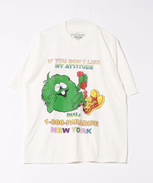 新品 Paradise! パラダイス Tシャツ サイズM 定価 6480円 (4-う29) パラダイス PARADISE NYC Tシャツ トップス ブラック M-Lサイズ メンズ