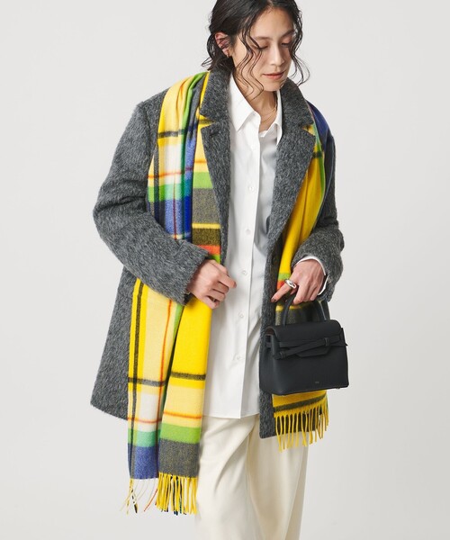 Joshua Ellis（ジョシュアエリス）の「＜Joshua Ellis＞カシミヤ チェック マフラー（マフラー・レディース・ターコイズブルー系/レッド/イエロー・FREE）」の5枚目の写真