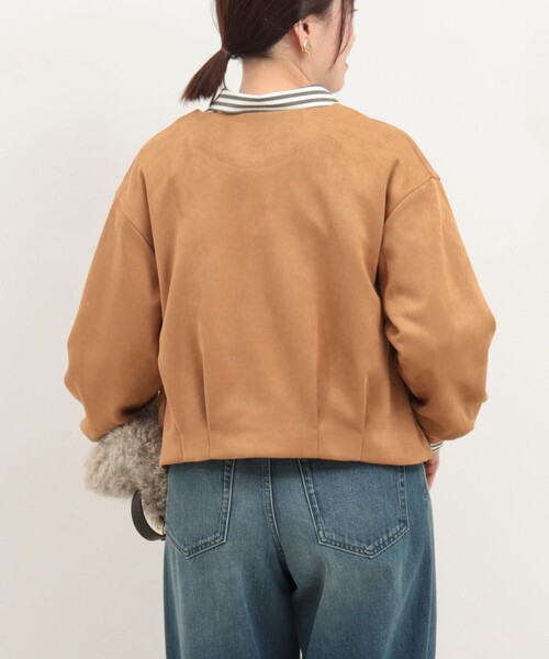 MICO COULIER（ミコクリエ）の「マシュマロスエードブルゾン（ブルゾン・レディース・チャコールグレー/ライトグレー/キャメル・38）」の9枚目の写真