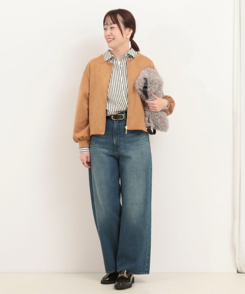 MICO COULIER（ミコクリエ）の「マシュマロスエードブルゾン（ブルゾン・レディース・チャコールグレー/ライトグレー/キャメル・38）」の10枚目の写真