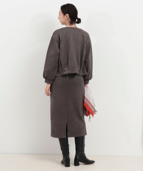 MICO COULIER（ミコクリエ）の「マシュマロスエードブルゾン（ブルゾン・レディース・チャコールグレー/ライトグレー/キャメル・38）」の16枚目の写真