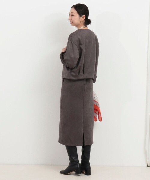 MICO COULIER（ミコクリエ）の「マシュマロスエードブルゾン（ブルゾン・レディース・チャコールグレー/ライトグレー/キャメル・38）」の18枚目の写真