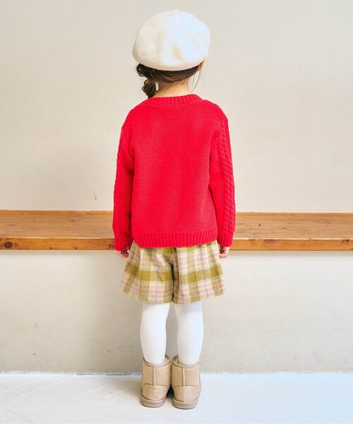 Seraph（セラフ）の「【リンク/ジュニア対応】あったかチェックショートパンツ（その他パンツ・キッズ・ベージュ/ブラウン・140/130/120/110/100/90/80）」の4枚目の写真