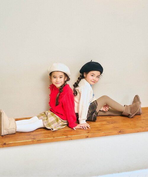 Seraph（セラフ）の「【リンク/ジュニア対応】あったかチェックショートパンツ（その他パンツ・キッズ・ベージュ/ブラウン・140/130/120/110/100/90/80）」の5枚目の写真