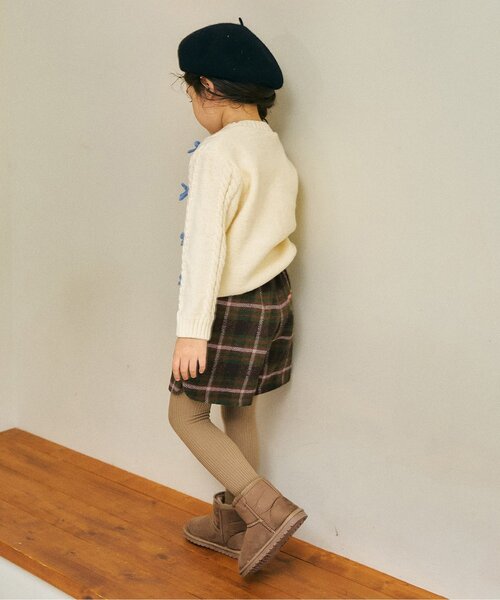 Seraph（セラフ）の「【リンク/ジュニア対応】あったかチェックショートパンツ（その他パンツ・キッズ・ベージュ/ブラウン・140/130/120/110/100/90/80）」の7枚目の写真