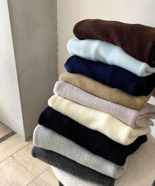 aimoha(アイモハ)の「ベーシックタートルネックニットプルオーバー(ニット/セーター・レディース・ブラック/チョコ/ライトベージュ/ブルー/ベージュ/パープル/ネイビー/ダークグレー/ライトグレー・FREE)」の17枚目の写真