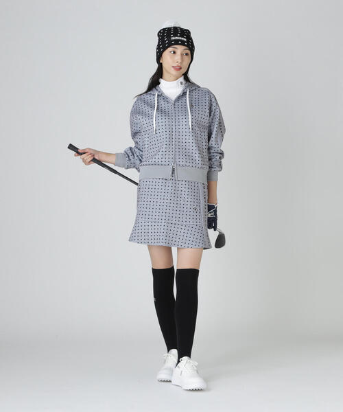 ダブルフェイス フルジップフーディ ＜ミニドット柄＞（スウェット