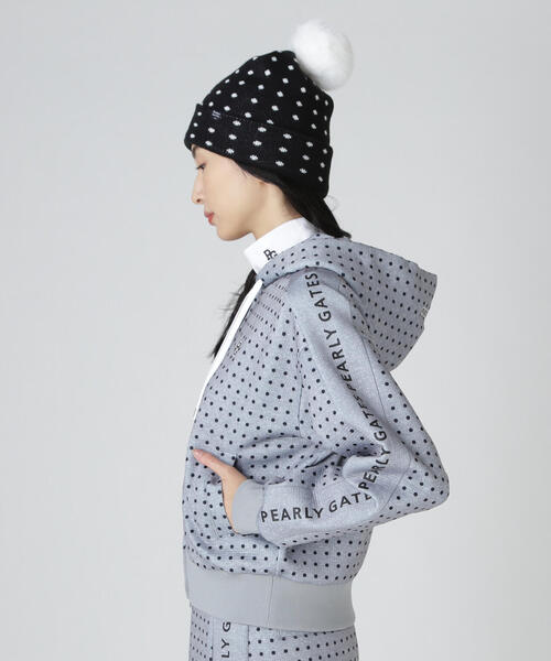 ダブルフェイス フルジップフーディ ＜ミニドット柄＞（スウェット