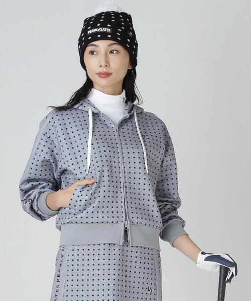 ダブルフェイス フルジップフーディ ＜ミニドット柄＞（スウェット
