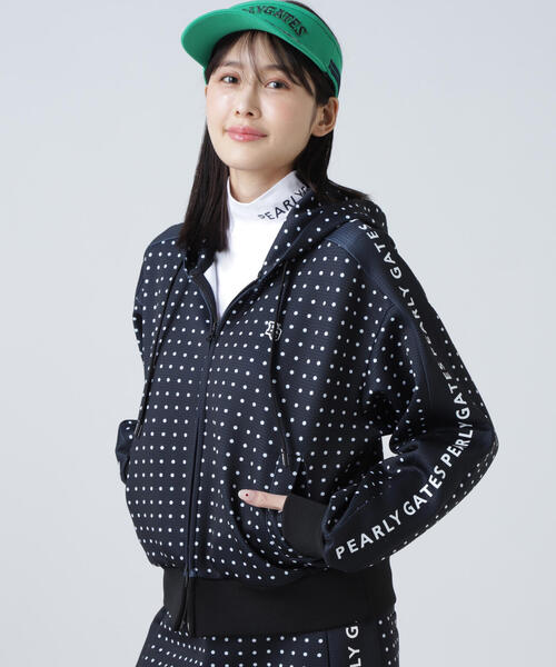 ダブルフェイス フルジップフーディ ＜ミニドット柄＞（スウェット