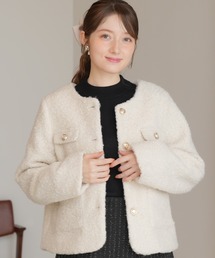 ASTORIA ODIER | リングウールノーカラージャケット(ノーカラージャケット)