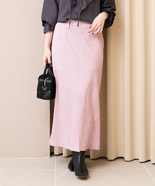 le.coeur blanc（ルクールブラン）の「《手洗い可能》リバーフェイクスエードタイトスカート（スカート・レディース・ライトベージュ/ピンク/キャメル・38）」の3枚目の写真