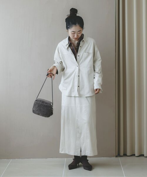 le.coeur blanc（ルクールブラン）の「《手洗い可能》リバーフェイクスエードタイトスカート（スカート・レディース・ライトベージュ/ピンク/キャメル・38）」の5枚目の写真