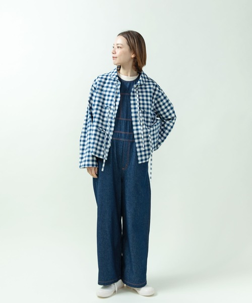 PAR ICI（パーリッシィ）の「先染めコットンネップ リボンシャツジャケット(セットアップ対応)（その他アウター・レディース・ブルー系その他/ネイビー/ブラック系その他・FREE）」の7枚目の写真