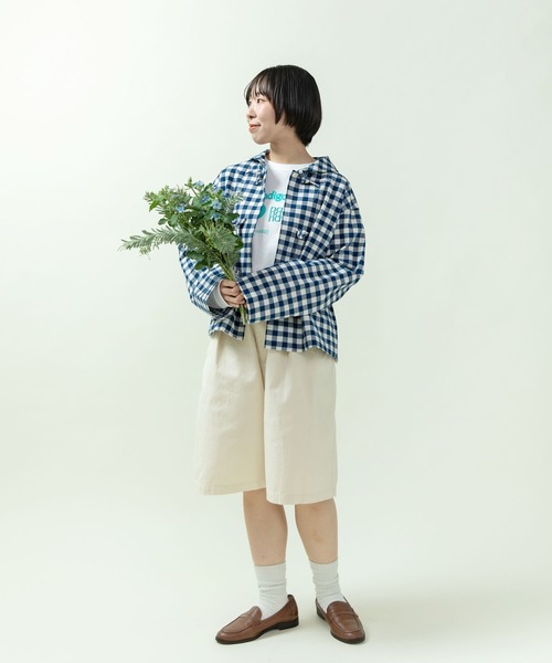 PAR ICI（パーリッシィ）の「先染めコットンネップ リボンシャツジャケット(セットアップ対応)（その他アウター・レディース・ブルー系その他/ネイビー/ブラック系その他・FREE）」の12枚目の写真