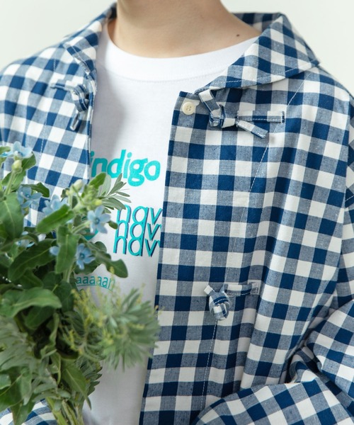 PAR ICI（パーリッシィ）の「先染めコットンネップ リボンシャツジャケット(セットアップ対応)（その他アウター・レディース・ブルー系その他/ネイビー/ブラック系その他・FREE）」の11枚目の写真