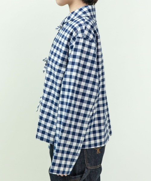 PAR ICI（パーリッシィ）の「先染めコットンネップ リボンシャツジャケット(セットアップ対応)（その他アウター・レディース・ブルー系その他/ネイビー/ブラック系その他・FREE）」の14枚目の写真