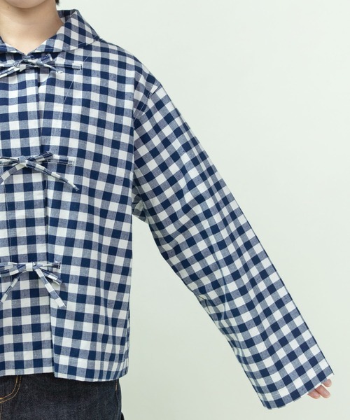 PAR ICI（パーリッシィ）の「先染めコットンネップ リボンシャツジャケット(セットアップ対応)（その他アウター・レディース・ブルー系その他/ネイビー/ブラック系その他・FREE）」の18枚目の写真