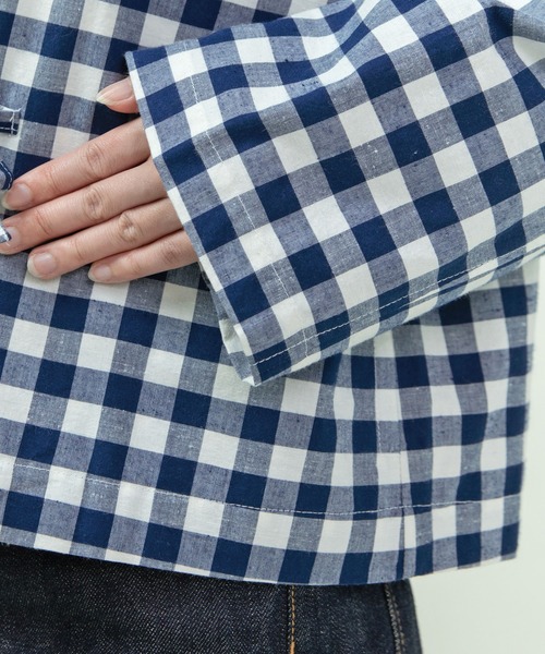 PAR ICI（パーリッシィ）の「先染めコットンネップ リボンシャツジャケット(セットアップ対応)（その他アウター・レディース・ブルー系その他/ネイビー/ブラック系その他・FREE）」の19枚目の写真