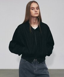 NICOLE WASHED DENIM BLOUSON_BLACK