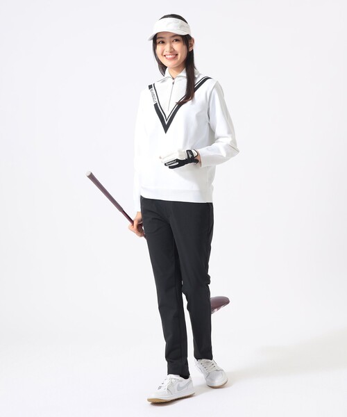 BEAMS GOLF(ビームスゴルフ)の「ORANGE LABEL / ハーフジップ Vライン ニット(ニット/セーター・レディース・グリーン/ホワイト・LARGE/MEDIUM/SMALL)」の3枚目の写真