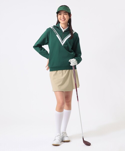 BEAMS GOLF(ビームスゴルフ)の「ORANGE LABEL / ハーフジップ Vライン ニット(ニット/セーター・レディース・グリーン/ホワイト・LARGE/MEDIUM/SMALL)」の7枚目の写真