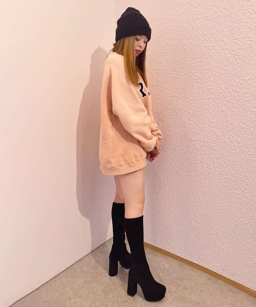 ESPERANZA(エスペランサ)の「【ラク盛り/約12cm】ラク盛り厚底ロングブーツ‐スリムフィット(ブーツ・レディース・ブラック系・S/M/L/LL)」の8枚目の写真