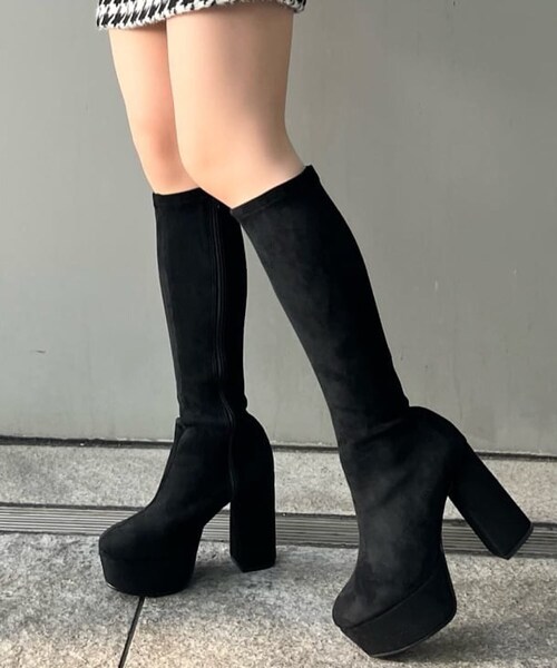 ESPERANZA(エスペランサ)の「【ラク盛り/約12cm】ラク盛り厚底ロングブーツ‐スリムフィット(ブーツ・レディース・ブラック系・S/M/L/LL)」の9枚目の写真