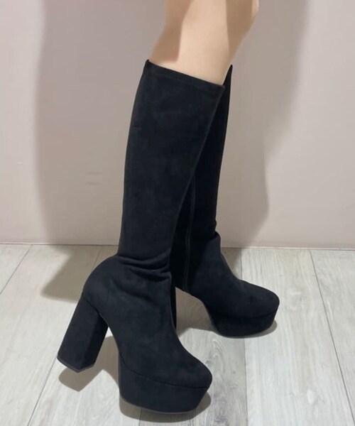 ESPERANZA(エスペランサ)の「【ラク盛り/約12cm】ラク盛り厚底ロングブーツ‐スリムフィット(ブーツ・レディース・ブラック系・S/M/L/LL)」の10枚目の写真