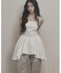 KHAKIPOINT（カーキポイント）の「Flare Layered Mini Dress (ivory)（ワンピース）」